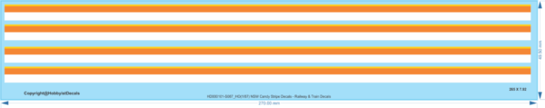 NSW Railways Candy Livery Pinstriping - N Scale Decals for Model Trains