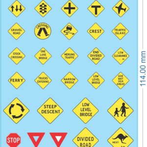 Road Signs - Australian 1970s - HO (1/87) N (1/160) - Water Decal