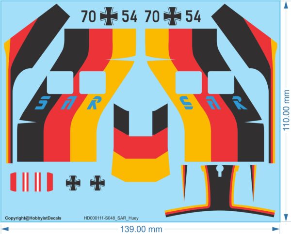 SAR Huey - 1/32 1/48 - Water Decals - Armor Decals