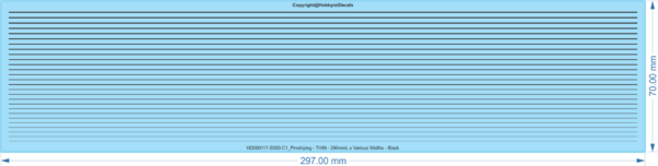 Thin Pinstriping Decals (200mm) - Multiple Colors