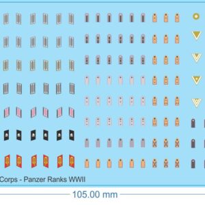 German WWII Afrika Corps Insignia - Panzer Ranks - 1/35 1/56 - German WW Decals