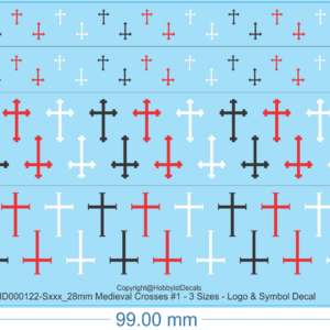 28mm Medieval Crosses #1 - 3 Sizes - 1/56 - Logo & Symbol Decals