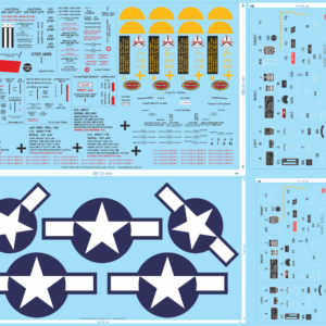 P51-D Mustang Cockpit Decals- A-B-C - 1/12 - Armor Decals