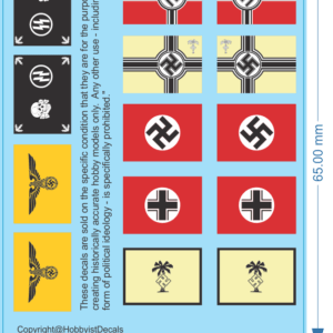 German WWII Armor Flags - 1/16 1/35 1/72 - German WW Decals