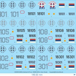 Serbian Air Force - MiG29 (2015) - 1/32 1/48 1/72 1/144 - Armor Decals