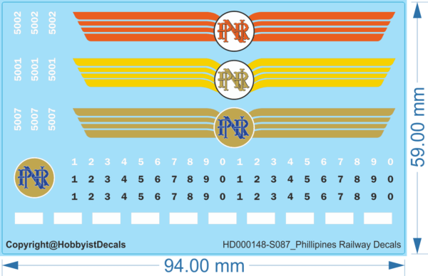 Philippines Railway Decals - HO (1/87) - Railway & Train Decals