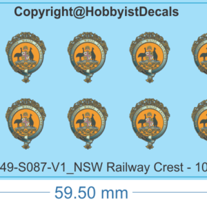 NSW Railway Crest - 10 off & 20 off - HO (1/87) N (1/160) - Railway & Train Decals