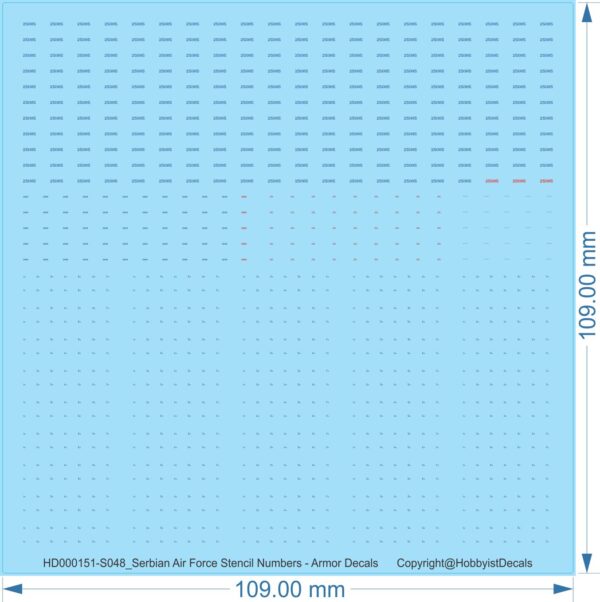 Serbian Air Force Stencil Numbers - 1/48 - Armor Decals