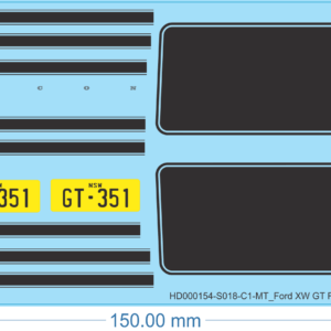 Ford XW GT Falcon Decals - 1/18 1/25 - Speed Cars Decals