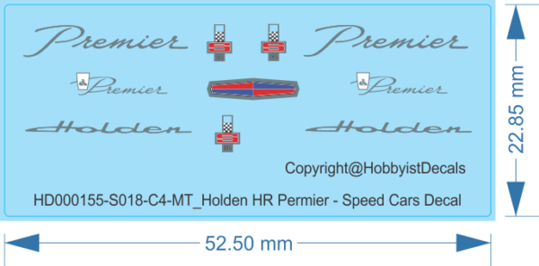 Holden HR Permier - 1/18 1/25 - Speed Cars Decals