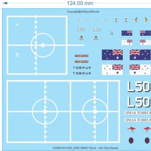 RAN HMAS Tobruk - 1/350 1/700 - War Ship Decals