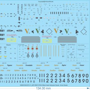 ADF ARMY S70A-9 Black Hawk Helicopter Decals -1/18 1/35 1/48 1/72 - Armor Decals