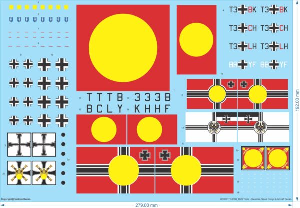 Tirpitz - WWII German Battleship - Ensigns, Arado, Swas - 1/100 1/200 1/350 1/700 1/1000 1/1200 1/2400 War Ship Decals