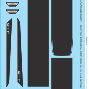 FG' FTP Falcon Decals - 1/18 - Water Decal & Vinyl Decals - Waterslide, 1/18