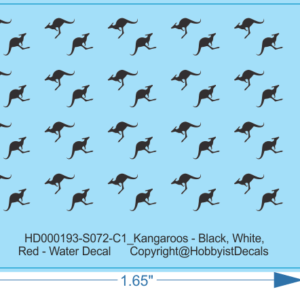 Kangaroos - Black, White, Red - 1/24 1/35 1/48 1/72 - Water Decal