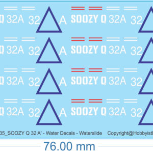 SOOZY Q 32 A' - 1/35 - Water Decals - Waterslide, 1/35