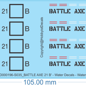 BATTLE AXE 21 B' - 1/35 - Water Decals - Waterslide, 1/35