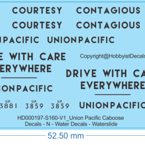 Union Pacific Caboose Decals - N (1/160) - Water Decals - Waterslide, N (1/160)