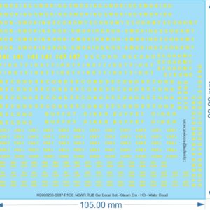 NSWR RUB Car Decal Set - Steam Era - HO (1/87) N (1/160) - Water Decal