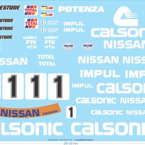 Calsonic Nissan GT-R Decals - 1/10 - Water Decal & Clear Vinyl - Waterslide