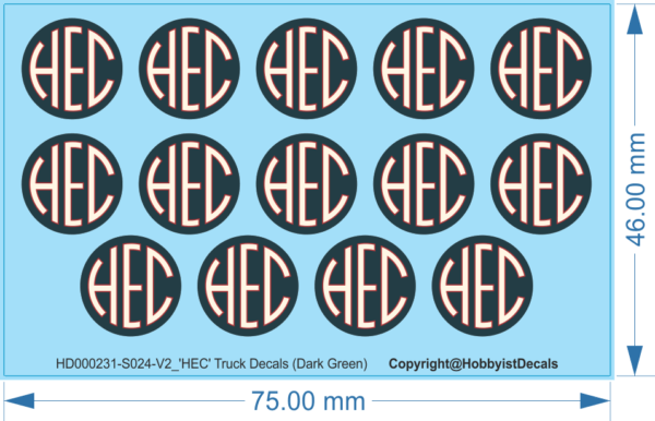 Tasmanian Hydro-Electric Commission (HEC) Truck Logo - 1/24 - Water Decals