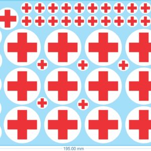 British Red Cross Markings - 1/35 28mm (1/56) 20mm (1/72) - Water Decals - Waterslide, 1/56