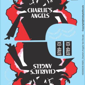 Charlie's Angels Van Decals - 1/25 1/32 1/43 - Water Decal - Waterslide, 1/32