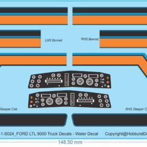 FORD LTL 9000 Truck Decals - 1/24 - Water Decal - Waterslide