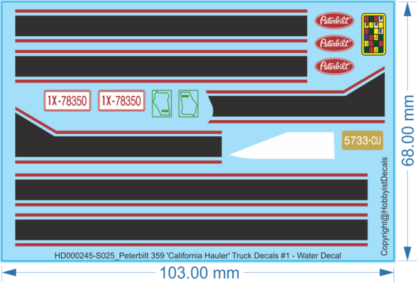 Peterbilt 359 'California Hauler' Decals: Bring Your Model to Life