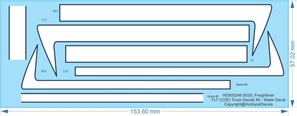 Freightliner FLT (COE) Truck Decals #2 - 1/24 - Water Decal - Waterslide