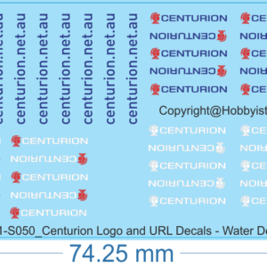 Centurion Logo and URL Decals - 1/50 - Water Decals - Waterslide