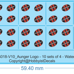 Aunger Logo - 10 sets of 4 - 1/25 - Water Decals - Waterslide, 1/25