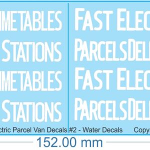 Fast Electric Parcel Van Decals #2 - HO (1/87) - Water Decals - Waterslide, HO (1/87)