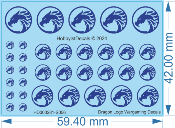 Dragon Logo Wargaming Decals - Customizable Size - War Game Decals