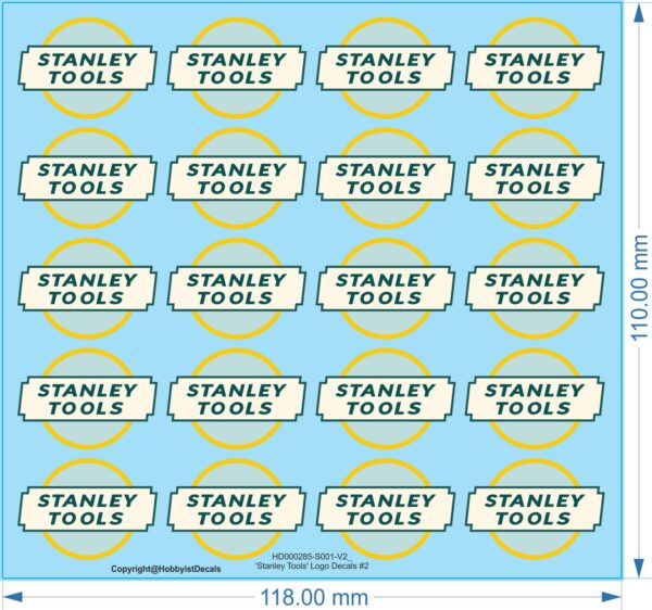 Stanley Tools' Logo Decals #1 #2 - Water Decals