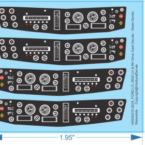 FORD LTL 9000 LH & RH Drive Dash Decals - 1/24 - Water Decals - Waterslide, 1/24