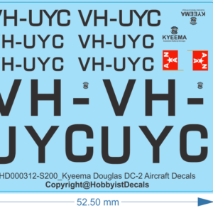 Kyeema' Douglas DC-2 Armor Decals - 1/200 - Water Decals - Waterslide, 1/200