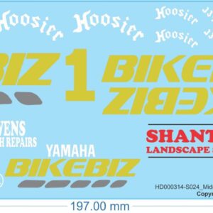 Bikebiz Midget-Speedway Slot Car Decals - 1/18 1/24 1/32 1/64 - Water Decals - Waterslide, 1/32