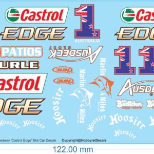 Castrol Edge Midget-Speedway Slot Car Decals - 1/18 1/24 1/32 1/64 - Water Decals - Waterslide, 1/32