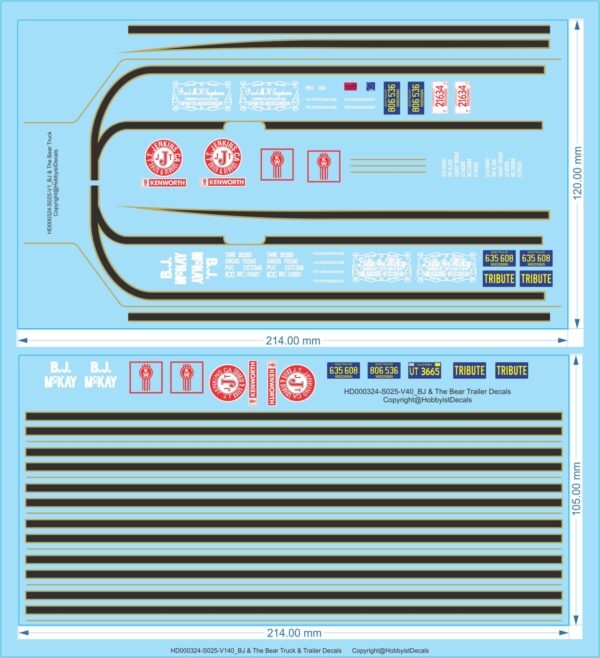 BJ & The Bear Truck & Trailer Decals