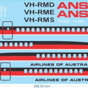 Boeing 727-100 Ansett Delta Livery - Water Decals