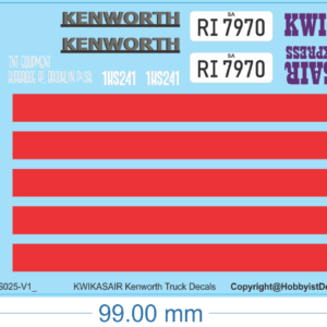 KWIKASAIR Truck & Trailer Decals - 1/25 1/50 - Water Decal