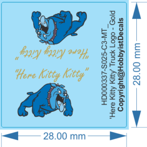 Here Kitty Kitty Truck Logo - 1/14 1/25 1/50 - Water Decal