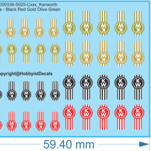 Kenworth Logos Decals - 1/14 1/16 1/25 1/50 - Water Decal & Clear Vinyl