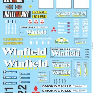 Evo 5 Winfield Sticker Sheet - 1/10 - Clear Vinyl - Clear Vinyl, 1/10