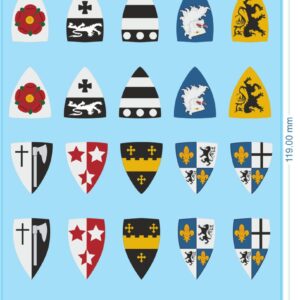 Medieval Shields #2 - 'Mittelaltr Schlacht von Crecy England' - Water Decals