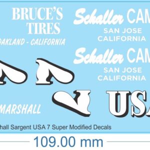 Marshall Sargent USA 7 Super Modified - 1/24 - Speedcar Decals - Waterslide, 1/24