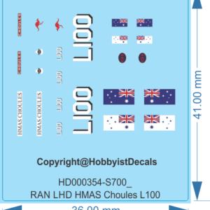 RAN LHD HMAS Choules - 1/700 - Water Decal - Waterslide, 1/700