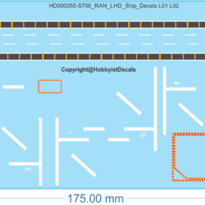 ADF RAN LHD HMAS Adelaide 'L01' & HMAS Canberra 'L02' - 1/700 - Water Decal - Waterslide, 1/700