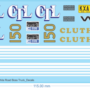 Clutha (CTL) White 'Road Boss' Truck Decal - 1/25 - Water Decal - Waterslide, 1/25